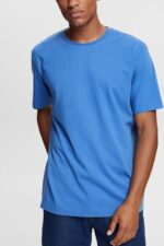 Men Esprit Blue Plain T-shirt T-Shirts XF4444931
