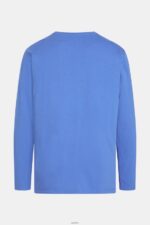 Men Esprit Blue Regular solid jersey t-shirt T-Shirts XF4444861 - Image 5