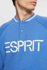 Men Esprit Blue Relaxed fit logo sweatshirt Sweatshirts & Hoodies XF4444783 - Image 3