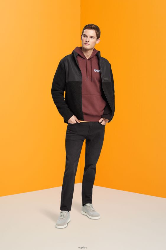 Men Esprit Bordeaux Red Hoodie with small logo print Sweatshirts & Hoodies XF4444828 - Image 2