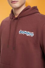 Men Esprit Bordeaux Red Hoodie with small logo print Sweatshirts & Hoodies XF4444828 - Image 3