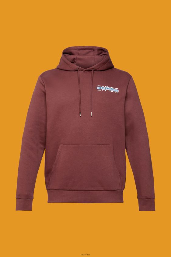 Men Esprit Bordeaux Red Hoodie with small logo print Sweatshirts & Hoodies XF4444828 - Image 5