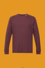 Men Esprit Bordeaux Red Waffle pique long sleeve top Long Sleeve XF4444825 - Image 5