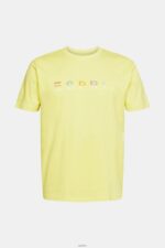 Men Esprit Bright Yellow Jersey T-shirt with an embroidered logo T-Shirts XF4444920 - Image 5
