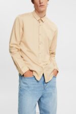 Men Esprit Cream Beige Slim fit shirt Shirts XF4444854