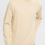 Men Esprit Cream Beige Stand-up collar long sleeve top Long Sleeve XF4444945