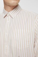Men Esprit Cream Beige Striped shirt Shirts XF4444871 - Image 3