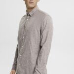 Men Esprit Dark Brown Slim fit shirt Shirts XF4444700