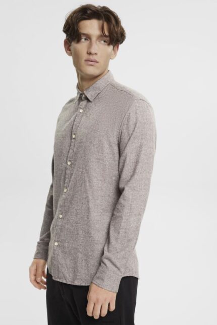 Men Esprit Dark Brown Slim fit shirt Shirts XF4444700