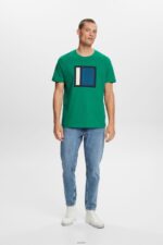 Men Esprit Dark Green Jersey T-shirt with print, 100% cotton T-Shirts XF4444584 - Image 2