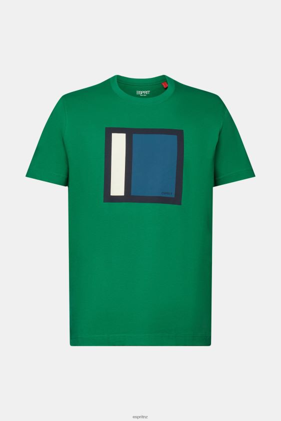 Men Esprit Dark Green Jersey T-shirt with print, 100% cotton T-Shirts XF4444584 - Image 5