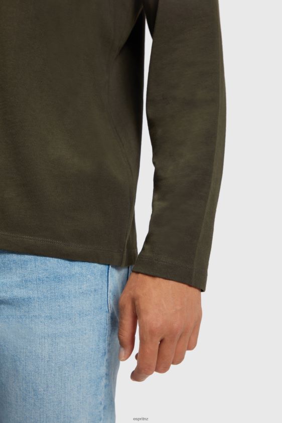 Men Esprit Dark Green Logo print jersey t-shirt T-Shirts XF4444865 - Image 3