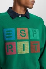 Men Esprit Dark Green Logo sweatshirt, 100% organic cotton Sweatshirts & Hoodies XF4444581 - Image 3