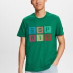 Men Esprit Dark Green Logo t-shirt, 100% cotton T-Shirts XF4444588