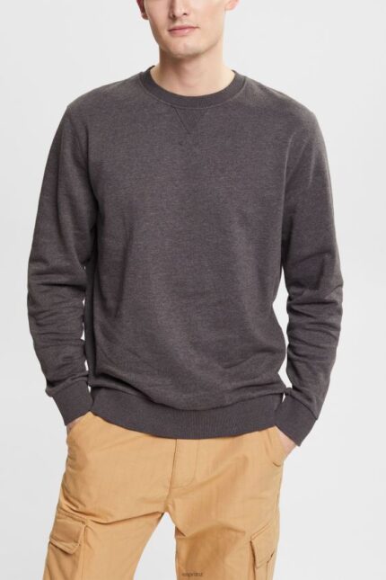 Men Esprit Dark Grey Made of recycled material: sweatshirt Sweatshirts & Hoodies XF4444942