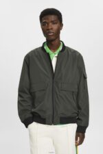 Men Esprit Dark Khaki Bomber-style jacket Jackets XF4444767
