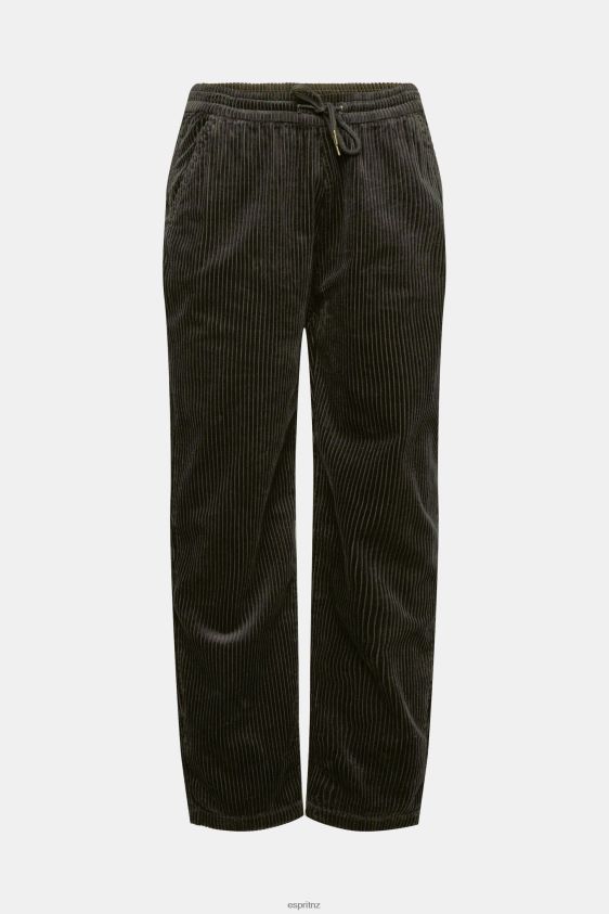 Men Esprit Dark Khaki Jogger style corduroy trousers Trousers & Pants XF4444332 - Image 5
