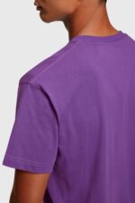 Men Esprit Dark Purple Chest flocked logo applique t-shirt T-Shirts XF4444610 - Image 3
