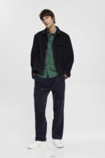 Men Esprit Dark Teal Green Checked slim fit shirt Shirts XF4444688 - Image 2