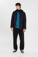 Men Esprit Dark Turquoise Button down cotton shirt Shirts XF4444813 - Image 2