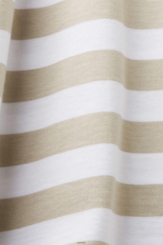 Men Esprit Dusty Green Striped crewneck T-shirt T-Shirts XF4444768 - Image 4