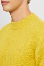 Men Esprit Dusty Yellow Jumper with herringbone pattern Sweaters XF4444830 - Image 3