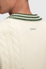 Men Esprit Emerald Green College sweater vest Sweaters XF4444811 - Image 3