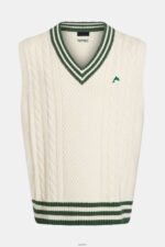 Men Esprit Emerald Green College sweater vest Sweaters XF4444811 - Image 4
