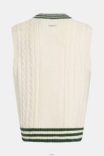 Men Esprit Emerald Green College sweater vest Sweaters XF4444811 - Image 5