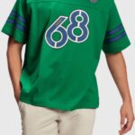 Men Esprit Emerald Green Striped sleeve graphic print tee T-Shirts XF4444806