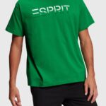 Men Esprit Green Chest flocked logo applique t-shirt T-Shirts XF4444609