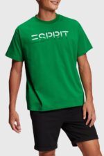 Men Esprit Green Chest flocked logo applique t-shirt T-Shirts XF4444609