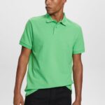 Men Esprit Green Cotton Mesh Polo Shirt Polos XF4444569