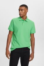 Men Esprit Green Cotton Mesh Polo Shirt Polos XF4444569