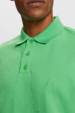 Men Esprit Green Cotton Mesh Polo Shirt Polos XF4444569 - Image 3