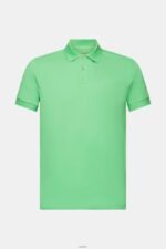 Men Esprit Green Cotton Mesh Polo Shirt Polos XF4444569 - Image 5