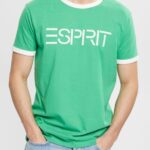 Men Esprit Green Jersey logo print T-shirt T-Shirts XF4444950