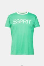 Men Esprit Green Jersey logo print T-shirt T-Shirts XF4444950 - Image 5