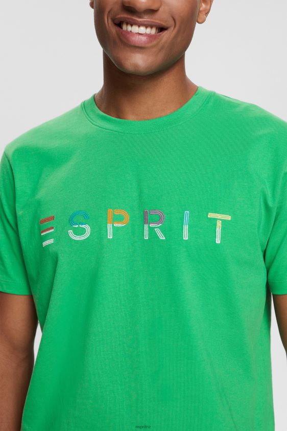 Men Esprit Green Jersey T-shirt with an embroidered logo T-Shirts XF4444916 - Image 3