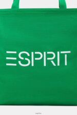 Men Esprit Green Logo Canvas Tote Bag Accessories XF444440 - Image 3