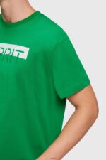 Men Esprit Green Matte shine logo applique t-shirt T-Shirts XF4444617 - Image 2