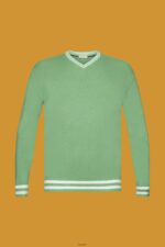 Men Esprit Green V-neck sustainable cotton jumper Sweaters XF4444726 - Image 5