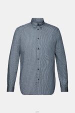 Men Esprit Grey Blue Cotton Poplin Shirt Shirts XF4444576 - Image 5