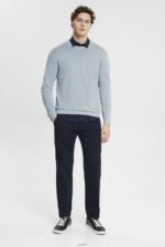 Men Esprit Grey Blue Fine knit jumper Sweaters XF4444685 - Image 2