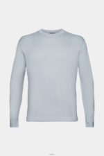 Men Esprit Grey Blue Fine knit jumper Sweaters XF4444685 - Image 5