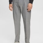 Men Esprit Grey Slim fit flannel trousers Trousers & Pants XF4444692