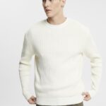 Men Esprit Ice Rib knit jumper Sweaters XF4444763