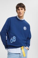 Men Esprit Ink Varsity patch sweatshirt Sweatshirts & Hoodies XF4444809