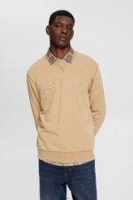 Men Esprit Khaki Beige Logo print sweatshirt Sweatshirts & Hoodies XF4444773