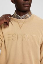 Men Esprit Khaki Beige Logo print sweatshirt Sweatshirts & Hoodies XF4444773 - Image 3